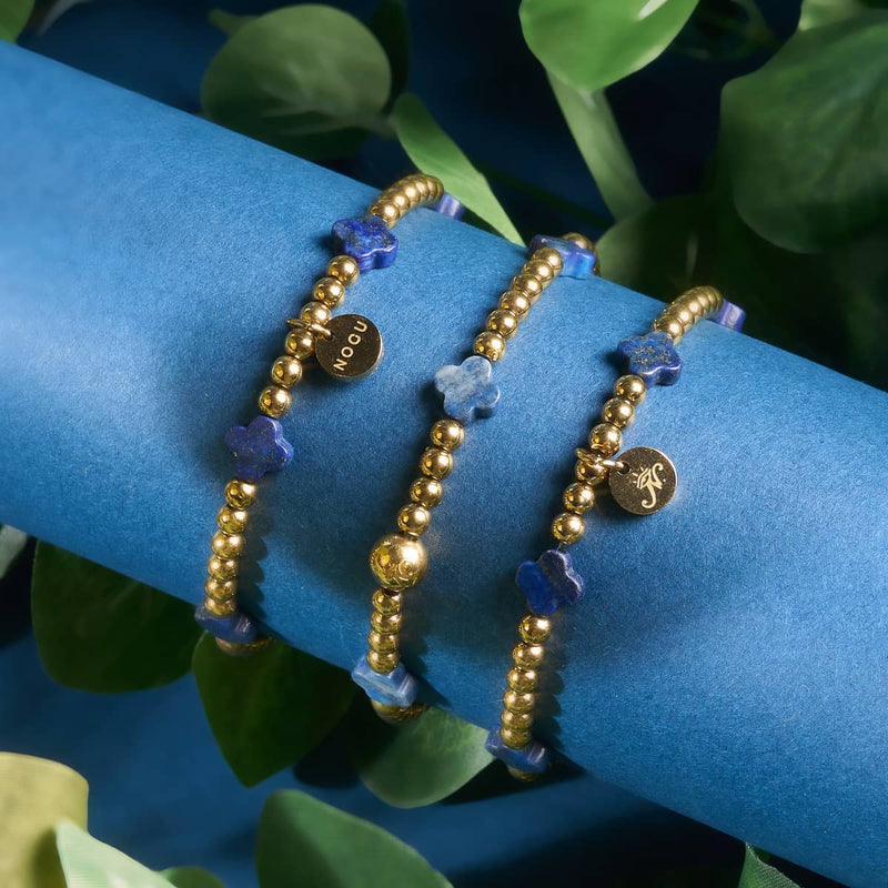 Mitternachtsschatz | Gold | Kleeblatt-Essenz-Armband