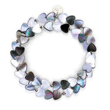 Schwarzes Perlmutt | 925er Sterlingsilber | Herz-Wrap