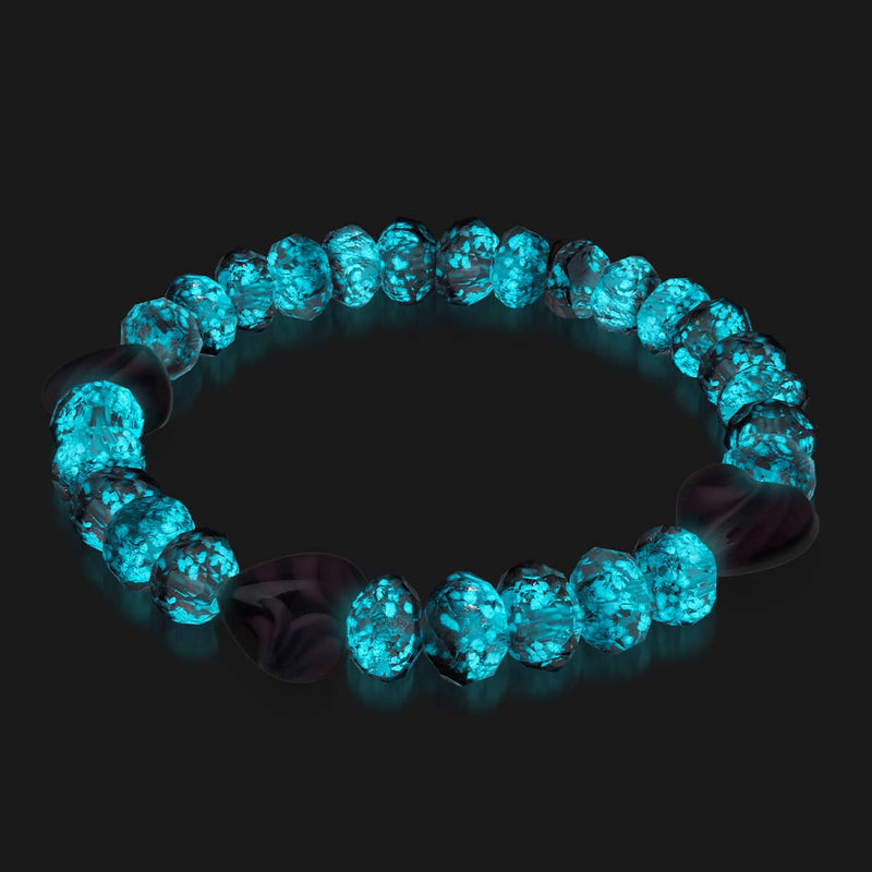 Pflaume | 925 Sterling Silber | Armband mit leuchtenden Farbverlaufsherzen