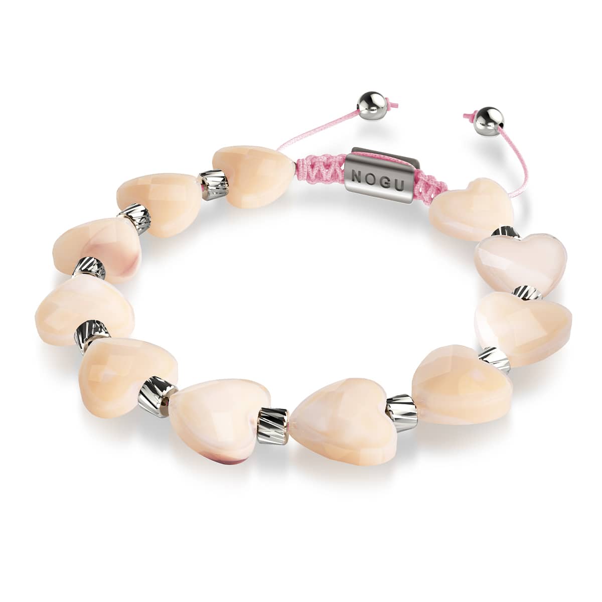 Rosé Herzkette | Kristall Makramee Armband