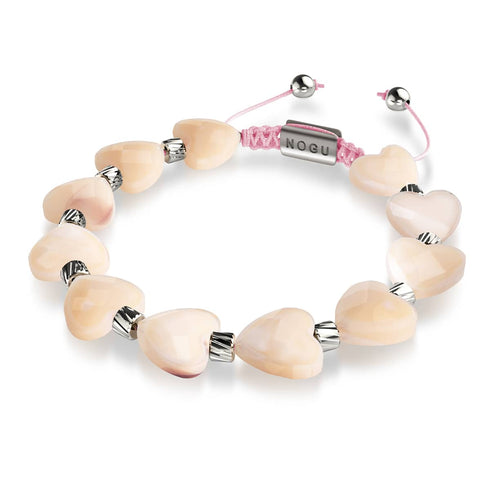 Rosé Herzkette | Kristall Makramee Armband