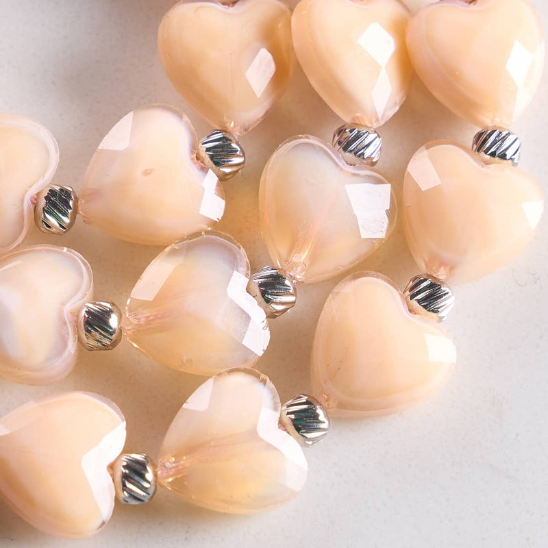 Rosé Herzkette | Kristall Makramee Armband