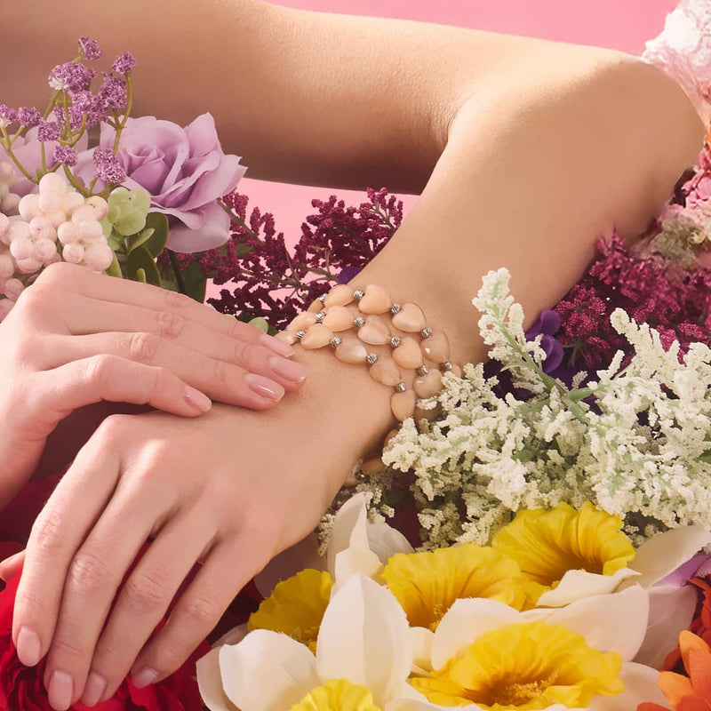 Rosé Herzkette | Kristall Makramee Armband