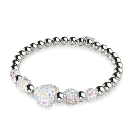 Einhorn Weißer Kristall | Kikiballa Kaskaden-Herz-Armband