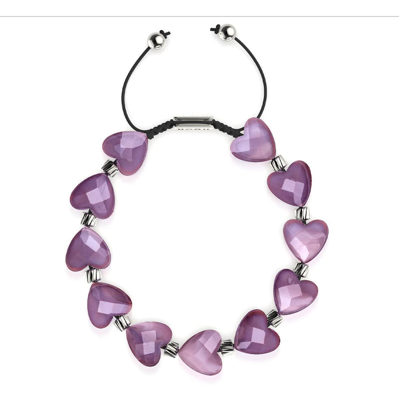 Violette Herzschnur | Kristall-Makramee-Armband