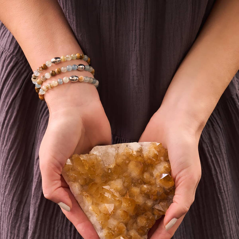 AAA-Calcit | 925er Sterlingsilber | Edelsteinarmband