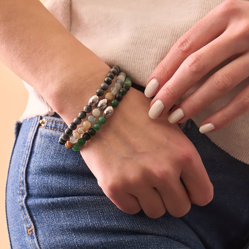 AAA-Calcit | 925er Sterlingsilber | Edelsteinarmband