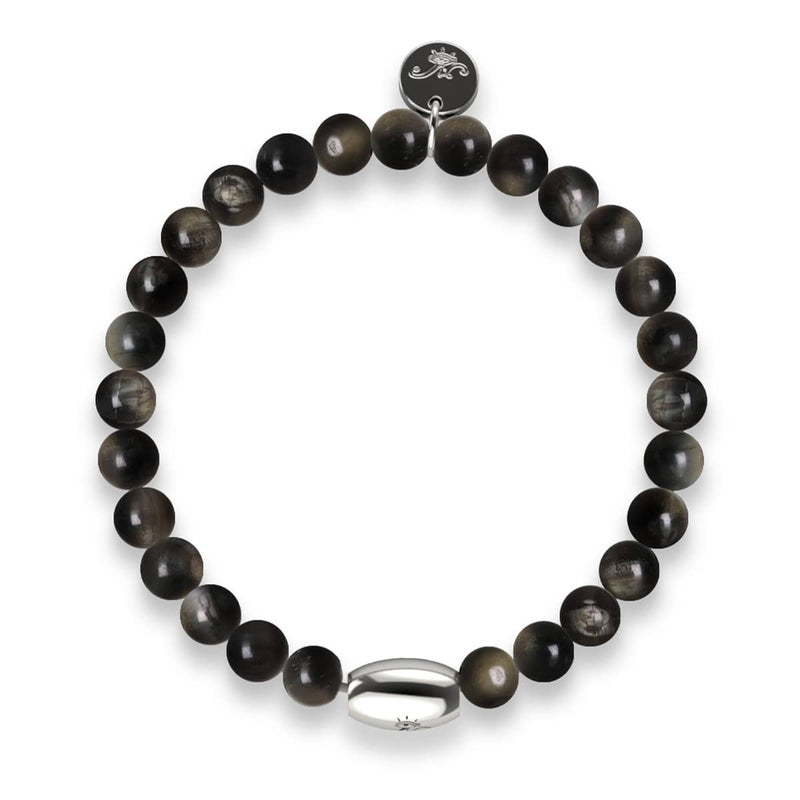 AAA Obsidian | 925 Sterling Silber | Edelsteinarmband