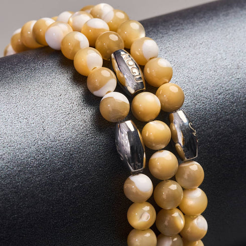 Karamell x Silber | Abalone-Armband