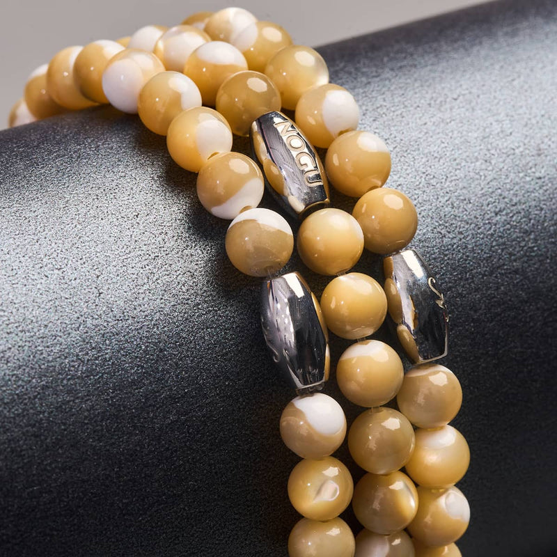 Karamell x Silber | Abalone-Armband