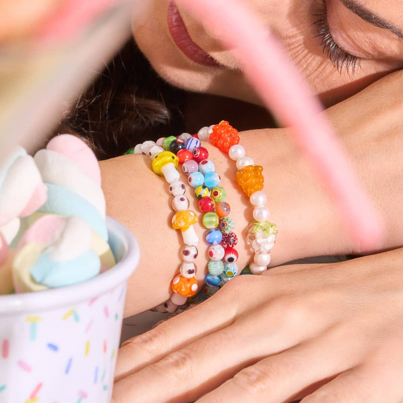 Regenbogen x Elfenbeinperle | 925er Sterlingsilber | Beerenarmband