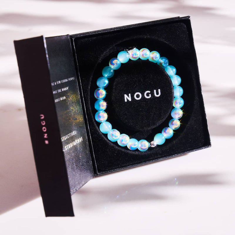 Blaue Kiwi | 925 Sterling Silber | Blasenglas-Armband