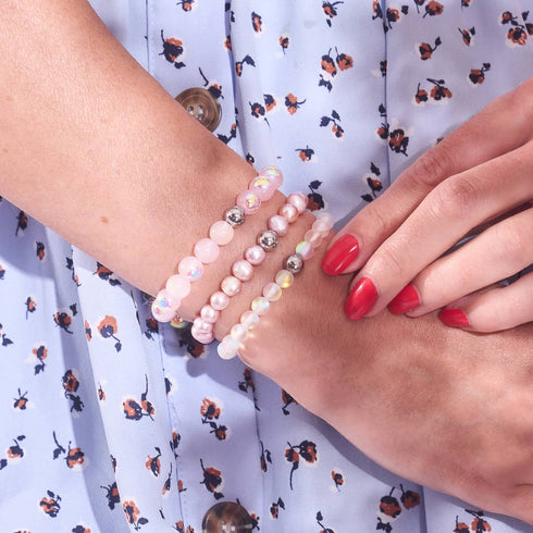 Himbeere | 925 Sterling Silber | Blasenglas-Armband