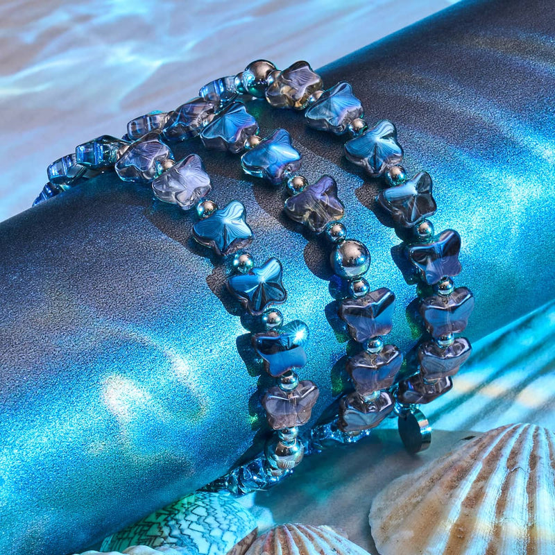 Ägäis | Silber | Mystisches blaues Schmetterlingsarmband