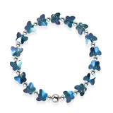 Ägäis | Silber | Mystisches blaues Schmetterlingsarmband