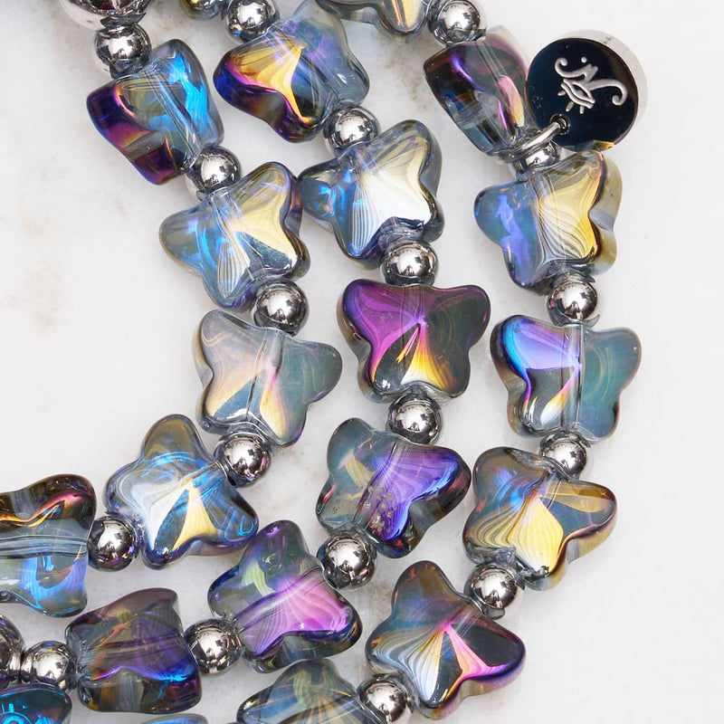 Einhorn Blau | Silber | Schmetterlingsarmband