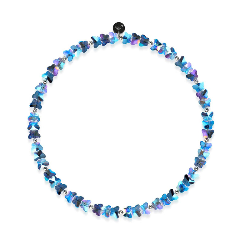 Ägäisches Meer | 925er Sterlingsilber | Mystisch blauer Schmetterlingswickel