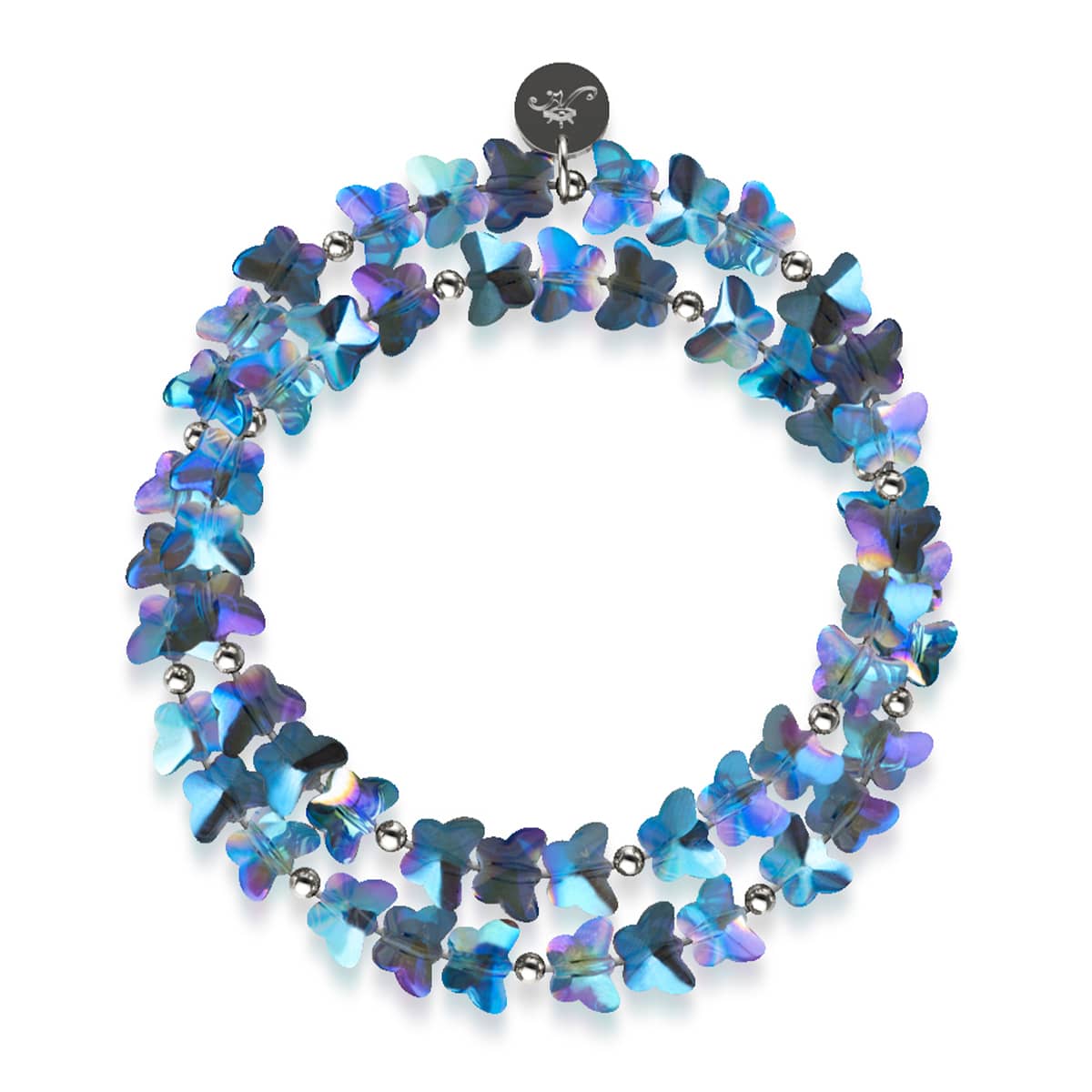 Ägäisches Meer | 925er Sterlingsilber | Mystisch blauer Schmetterlingswickel