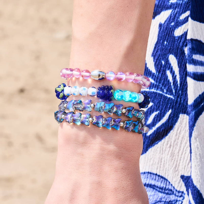 Ägäisches Meer | 925er Sterlingsilber | Mystisch blauer Schmetterlingswickel