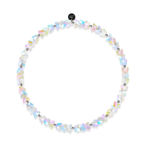 Morgentau | 925er Sterlingsilber | Regenbogenweißer Schmetterlingswickel