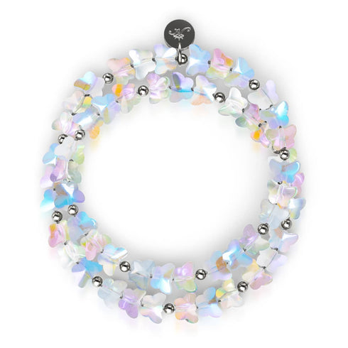 Morgentau | 925er Sterlingsilber | Regenbogenweißer Schmetterlingswickel