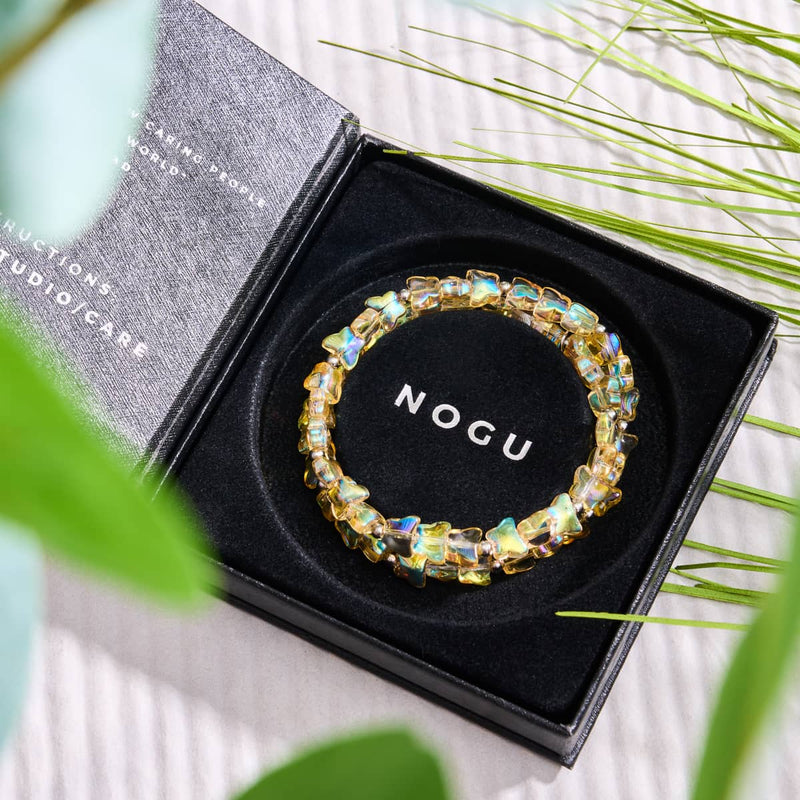 Sonnenaufgang | 925er Sterlingsilber | Dunkelgelber Schmetterlingswickel