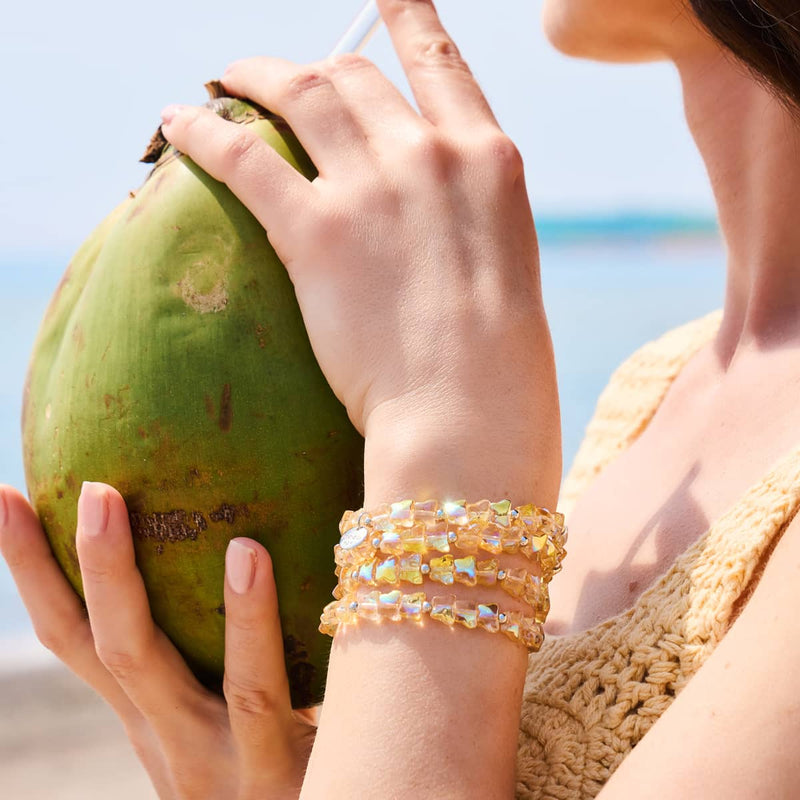 Sonnenaufgang | 925er Sterlingsilber | Dunkelgelber Schmetterlingswickel