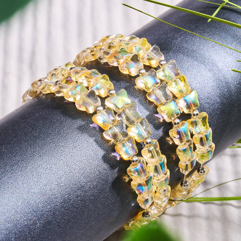 Sonnenaufgang | 925er Sterlingsilber | Dunkelgelber Schmetterlingswickel