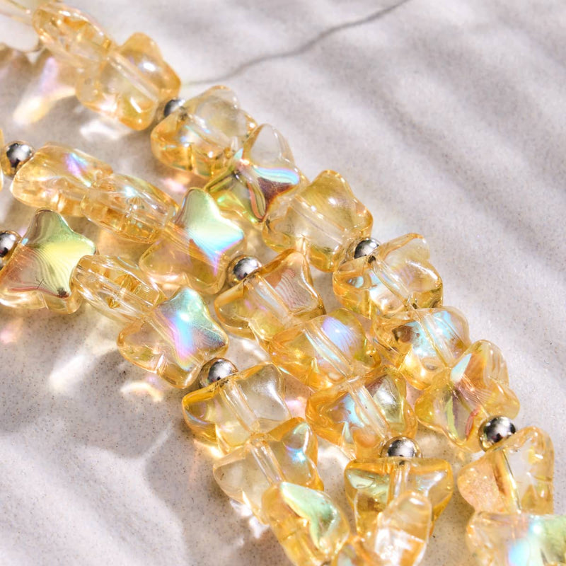 Sonnenaufgang | 925er Sterlingsilber | Dunkelgelber Schmetterlingswickel