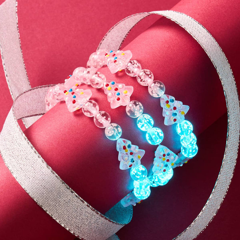 Rosa Evergreen | Silber | Glühwürmchen-Glasarmband