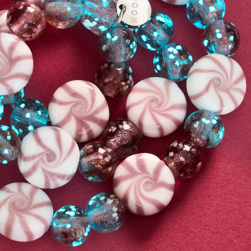 Pflaumengummi | Silber | Glühwürmchen-Glasarmband