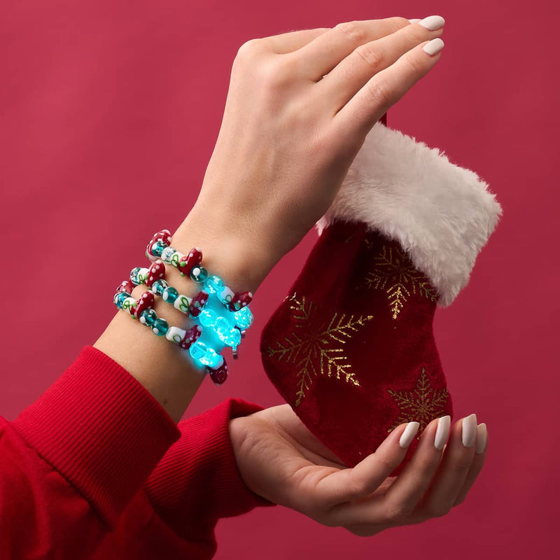 Blaugrüne Strümpfe | Silber | Firefly Glas Polka Dot Armband