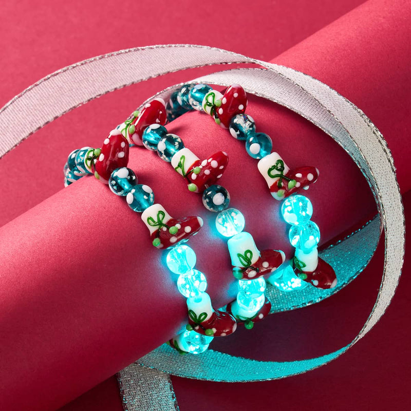 Blaugrüne Strümpfe | Silber | Firefly Glas Polka Dot Armband