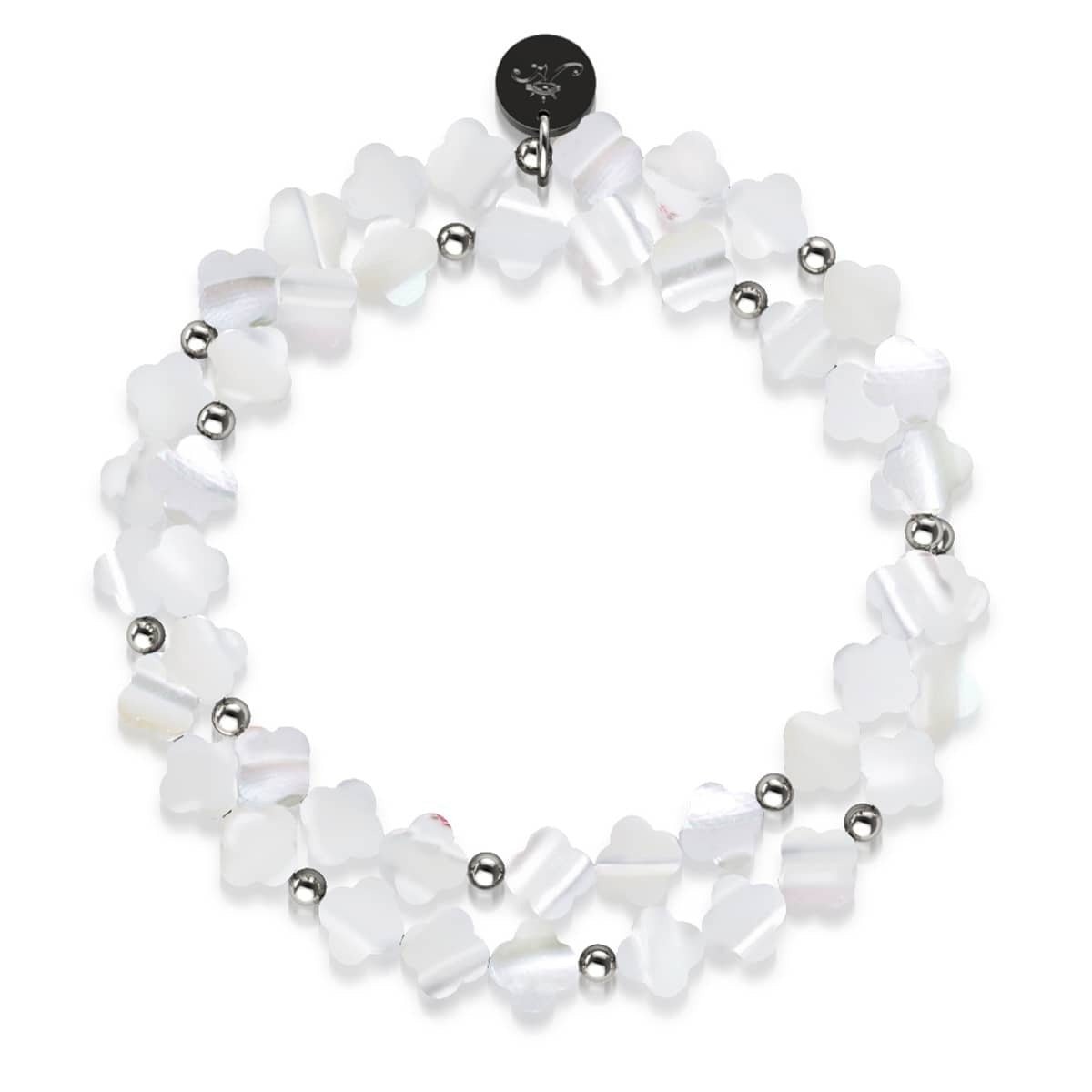 Perlmutt | 925er Sterlingsilber | Kleeblatt-Wrap