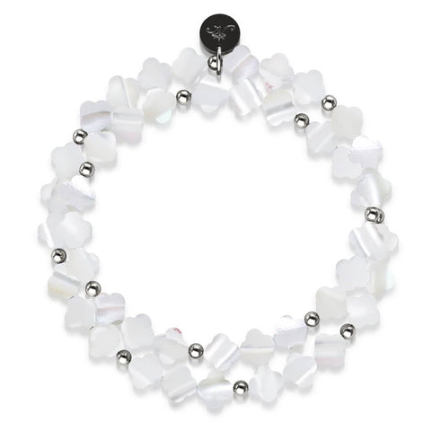 Perlmutt | 925er Sterlingsilber | Kleeblatt-Wrap