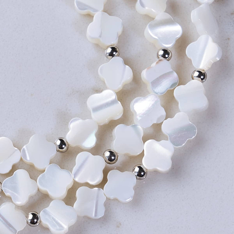 Perlmutt | 925er Sterlingsilber | Kleeblatt-Wrap