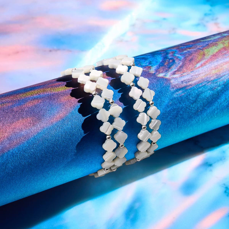 Perlmutt | 925er Sterlingsilber | Kleeblatt-Wrap