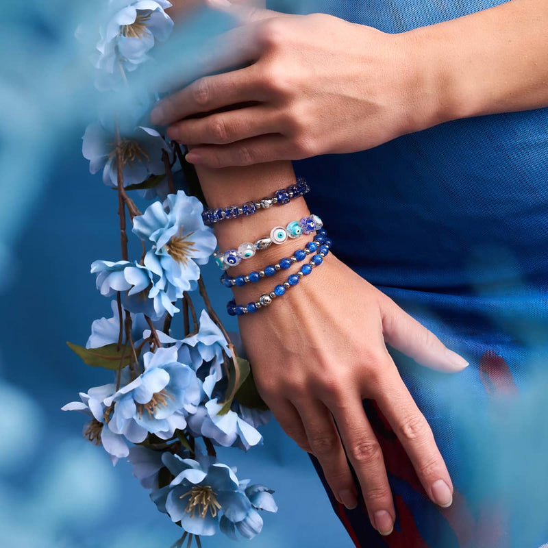 Auge im Himmel | 925er Sterlingsilber | Armband mit Kristall-Bösem Blick