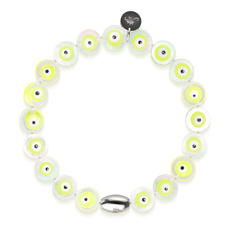 Grün | 925er Sterlingsilber | Armband mit bösem Blick aus Kristall