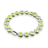 Grün | 925er Sterlingsilber | Armband mit bösem Blick aus Kristall