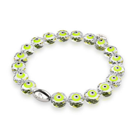 Grün | 925er Sterlingsilber | Armband mit bösem Blick aus Kristall