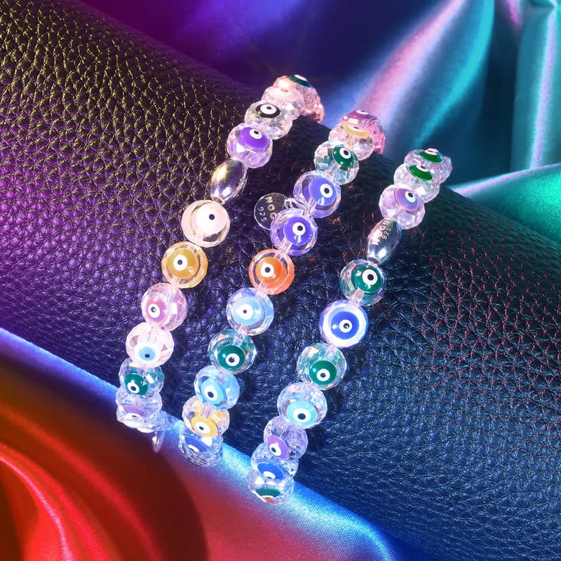 Mystisches Spektrum | 925er Sterlingsilber | Armband mit bösem Blick aus Kristall