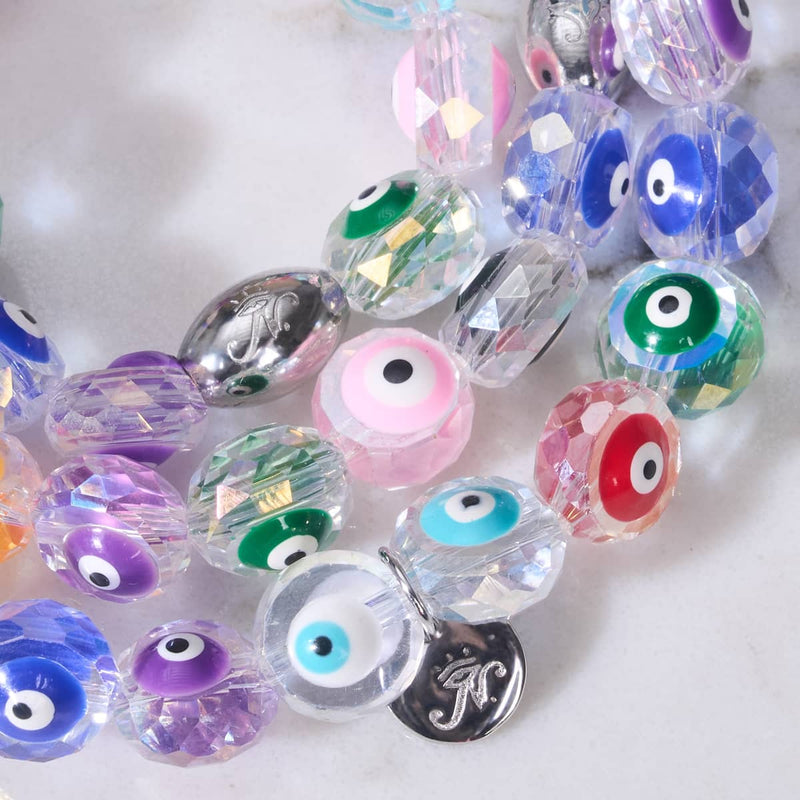 Mystisches Spektrum | 925er Sterlingsilber | Armband mit bösem Blick aus Kristall