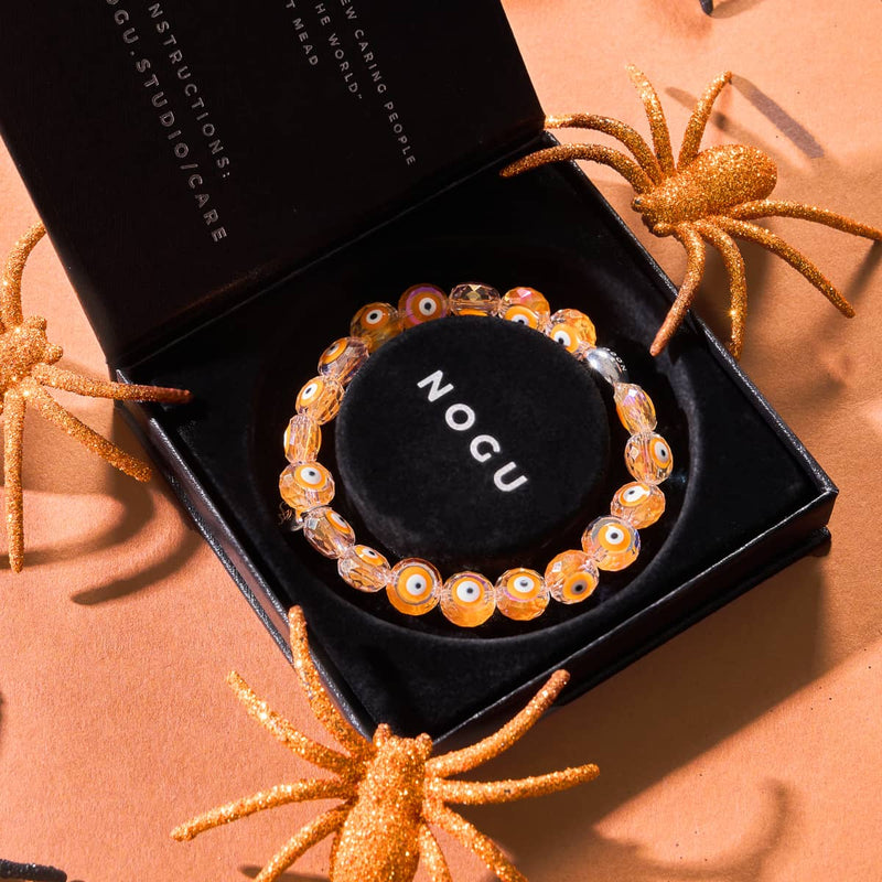 Orange | 925er Sterlingsilber | Armband mit bösem Blick aus Kristall