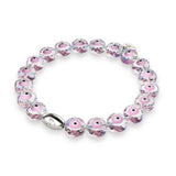 Rosa | 925er Sterlingsilber | Armband mit bösem Blick und Kristall