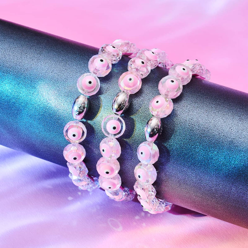 Rosa | 925er Sterlingsilber | Armband mit bösem Blick und Kristall