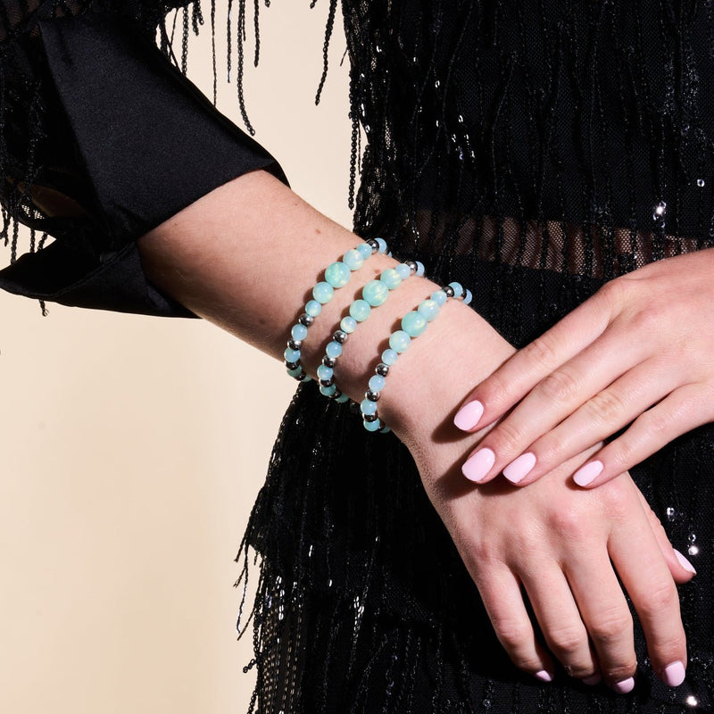 Vergoldetes Mint | Traumlandschaft Opal Kaskadenarmband