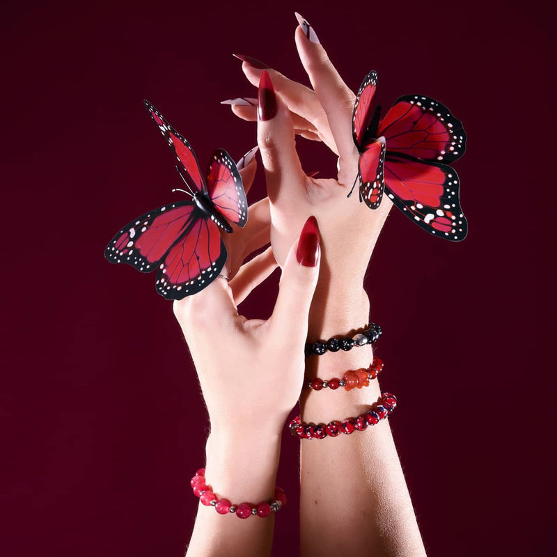 Roter Samt | Traumlandschaft Opal Armband