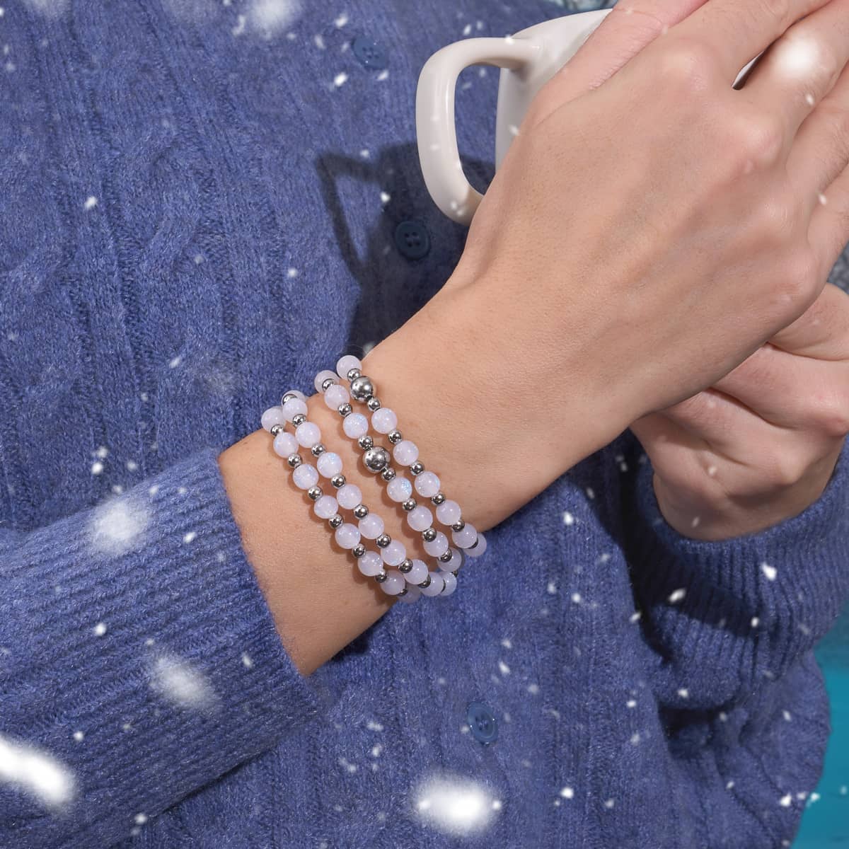 Glitzernder Schneefall | Traumlandschaft Opal Wrap
