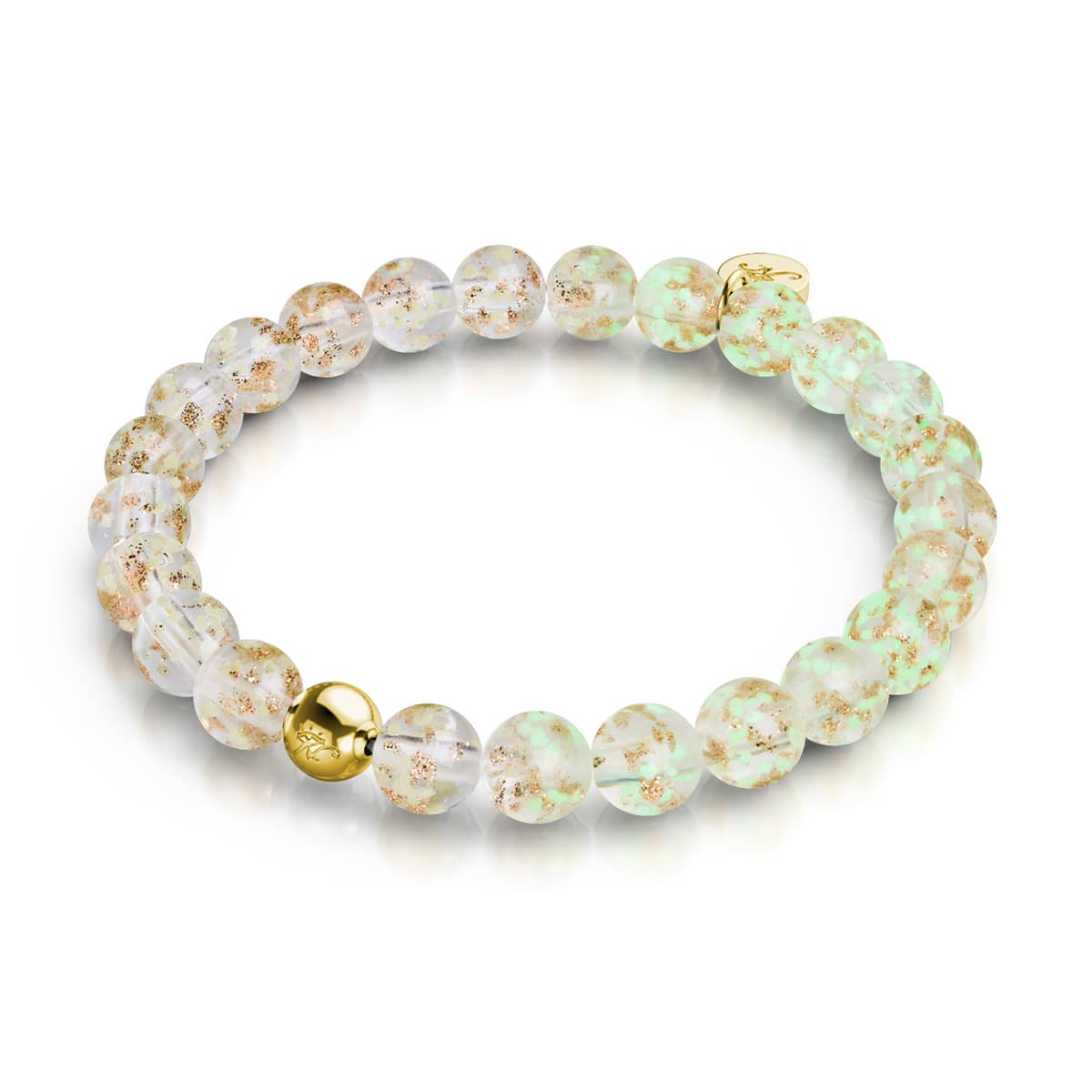 Alabaster | 925er Sterlinggold Vermeil | Glühwürmchen-Glasarmband